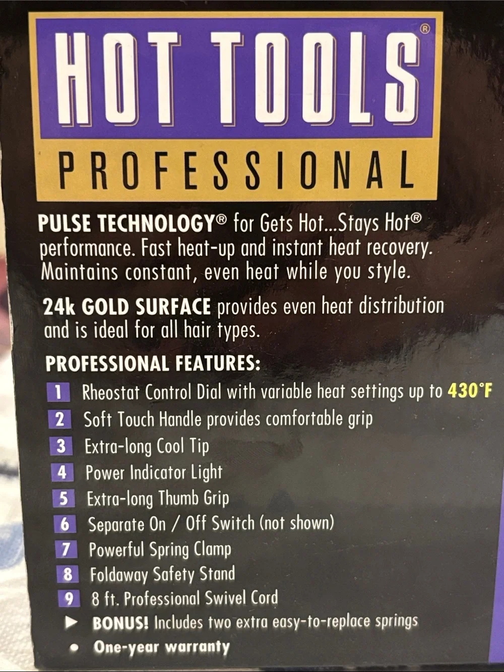 Hot Tools Signature Series Gold Curling Iron Wand- 1